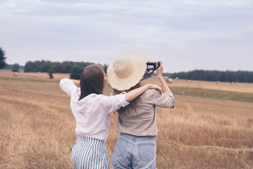 Tourists take pictures of the landscape.