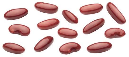 red pickled beans isolated on white