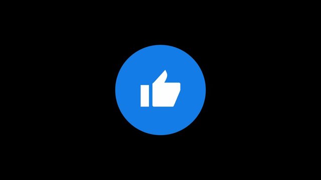 Facebook like button animation vector popping up 