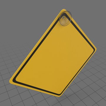 Sign with suction cup