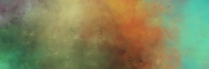 beautiful pastel brown, medium aqua marine and dark slate gray colored vintage abstract painted background with space for text or image. can be used as horizontal header or banner orientation