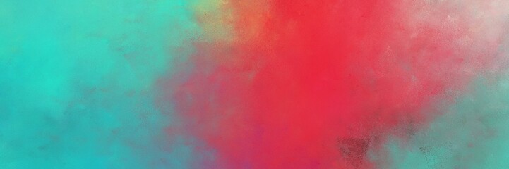 beautiful vintage abstract painted background with indian red and light sea green colors and space for text or image. can be used as header or banner