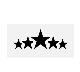 Rating stars vector icon. Five stars customer product rating review flat icon for apps and websites. Star icon vector. Classic rank isolated.