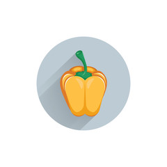 bell pepper colorful flat icon with long shadow. pepper flat icon