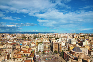 Fototapeta na wymiar Vista aérea de la Ciudad de Valencia, España