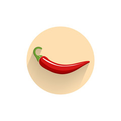 Chili Pepper colorful flat icon with long shadow. Chili Pepper flat icon