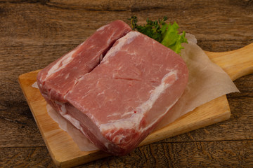 Raw pork meat for baking