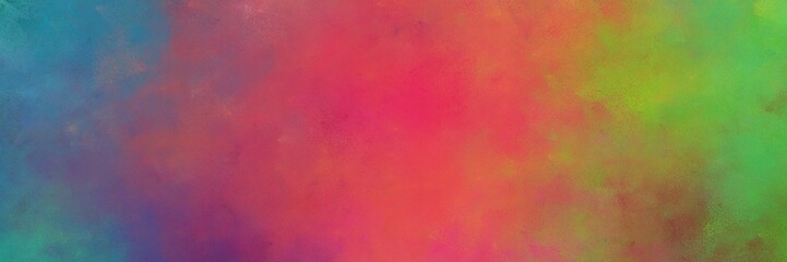 Fototapeta premium beautiful abstract painting background texture with moderate red, teal blue and moderate green colors and space for text or image. can be used as header or banner