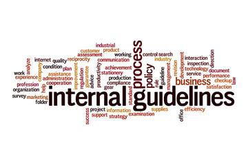 Fototapeta premium Internal guidelines word cloud concept
