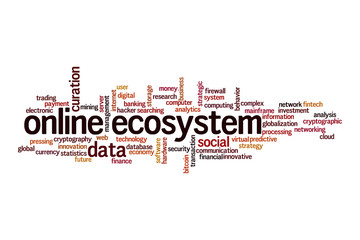 Online ecosystem word cloud concept