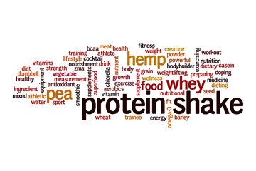 Fototapeta premium Protein shake word cloud concept