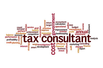 Tax consultant word cloud concept