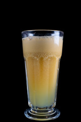 Frozen fresh fruits drinks. Fresh fruits, juice drinks isolated on black background. iced drink. summer drink