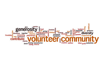 Volunteer community word cloud concept