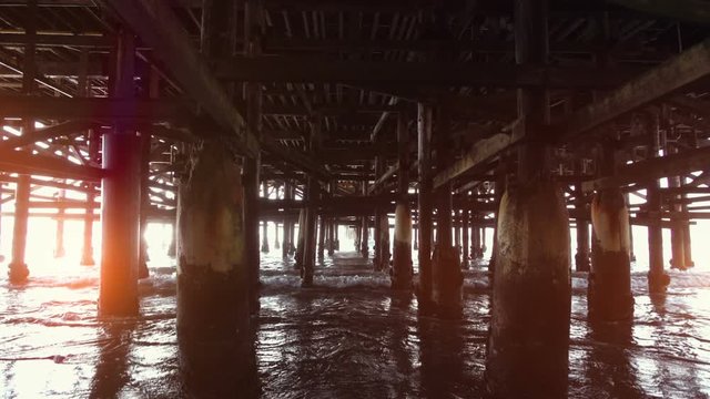 Walking under pier in slow motion 120fps