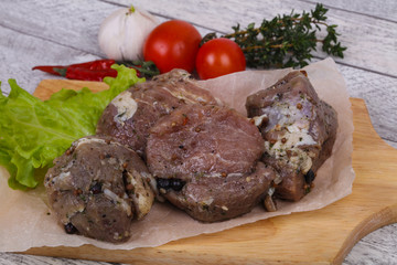 Marinated pork meat ready for coocking