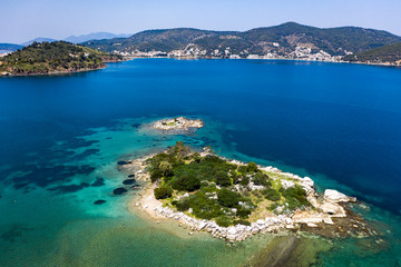 Obraz premium Small island in Aegean sea, Poros, Greece