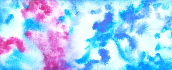 Fototapeta na wymiar Abstract blue and purple watercolour painting
