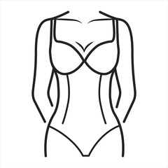 Slimming lingerie black line icon. Type of underwear. Corrects and perfects the contours of figure. Pictogram for web page, mobile app, promo. UI UX GUI design element. Editable stroke