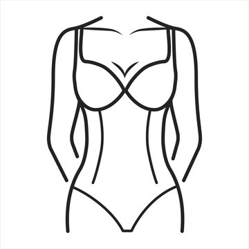 Slimming lingerie black line icon. Type of underwear. Corrects and perfects the contours of figure. Pictogram for web page, mobile app, promo. UI UX GUI design element. Editable stroke