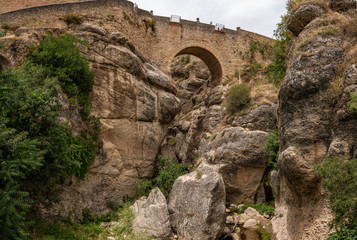 View of bridge in Ronda. Malaga, Spain