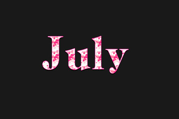 July in pink paint style