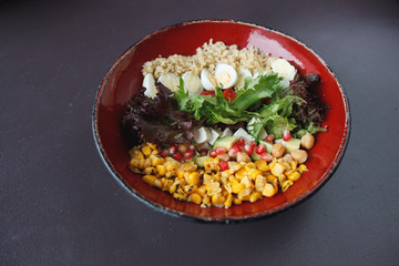 salad bowl with vegetables and quinoa