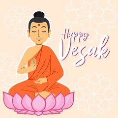 Vesak Day Cute graphic flat illustration Premium Vector