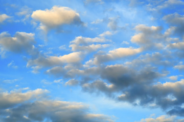 Fototapeta na wymiar Blue sky, clouds white and beautiful. Open landscape. Twilight sky background.