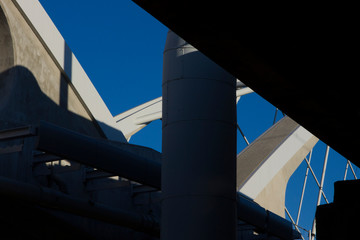 Part of the steel structure of the bridge.