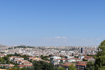 Fototapeta na wymiar Ankara cityscape with many buildings and few green areas