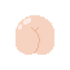 Ass pixel art. buttocks 8 bit. Pixelate vector illustration