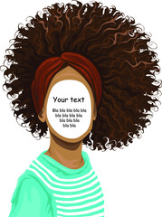 Vector illustration of an African girl with a text area