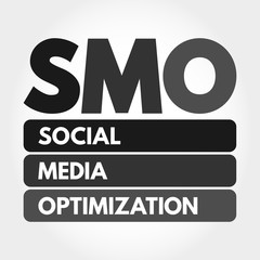 SMO - Social Media Optimization acronym, internet concept background - obrazy, fototapety, plakaty