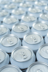 aluminum color grouped soda cans