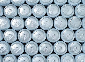 aluminum color grouped soda cans