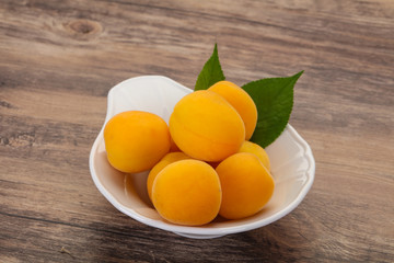 Ripe tasty sweet apricots heap