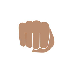 Hand gesture, oncoming fist. Isolated vector illustration