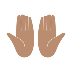 Obraz premium Hands gesture emoji, palms together and up. Isolated vector illustration
