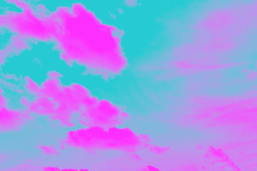 Fototapeta na wymiar Pink cloud on blue background frame