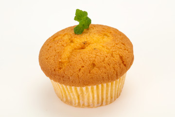 Sweet tasty muffin served mint