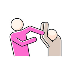 color icon, beating with hands of one person - another