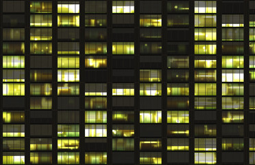  city buildings windows by night