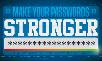 Fototapeta premium Digital Window Promoting to Make Strong Passwords in its Day, Vector Illustration