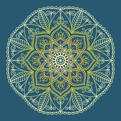 Ethnic mandala in color gradient tribal ornament. Vector illustration. Design element for holiday cards, background and sites. Islam, Arabic, Indian motifs.