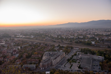 Sights from Jandem tepe in Plovdiv, Bulgaria