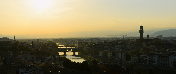 Fototapeta na wymiar Panorama of Florence during sunset, Italy