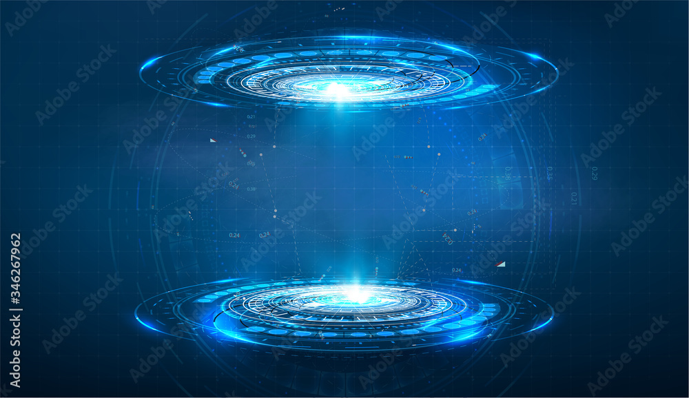 Aufkleber futuristic circle vector hud, gui, ui interface screen design. abstract style on blue background. bl