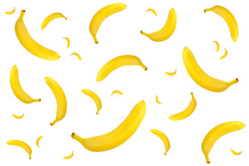 Fototapeta na wymiar Banana pattern on a white isolated background