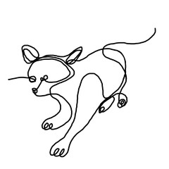 Continuous One Line Drawing Cat